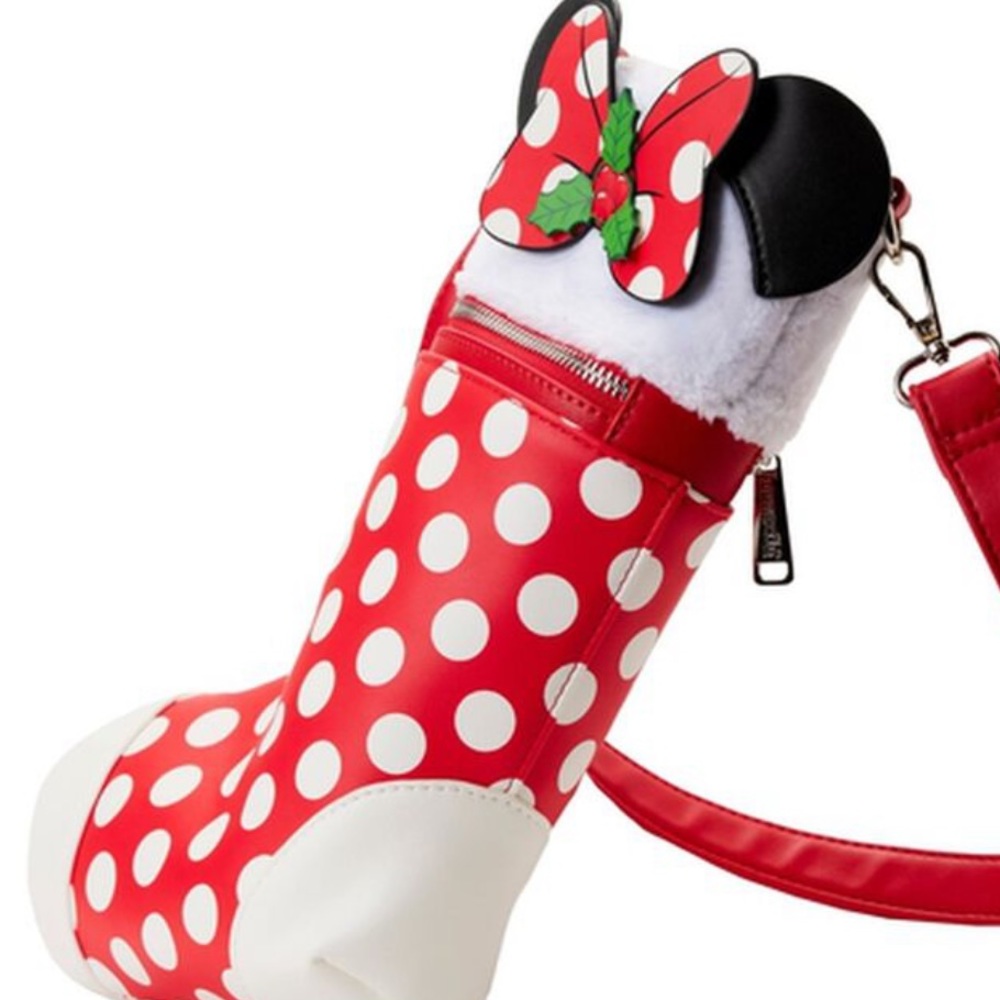 Today only!! Loungefly Minnie Mouse Stocking Crossbody Bag new with tags